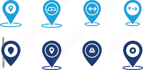 Location pointer icons for navigation and mapping applications