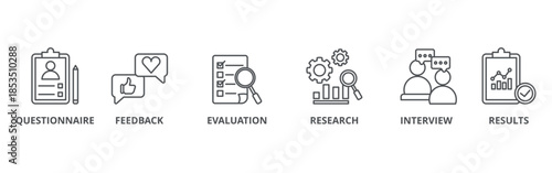 Survey banner web icon vector illustration concept