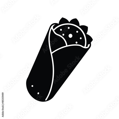 Burrito Or Wrap Icon Vector Illustration