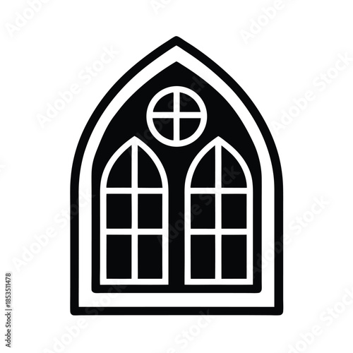 Church Window Icon Vector Illustration