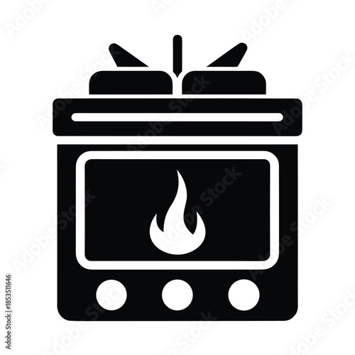 Gas Stove Icon Vector Illustration