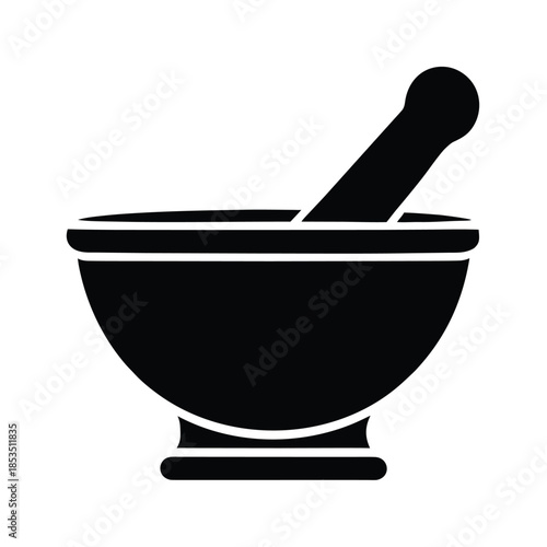 Mortar And Pestle Icon Vector Illustration