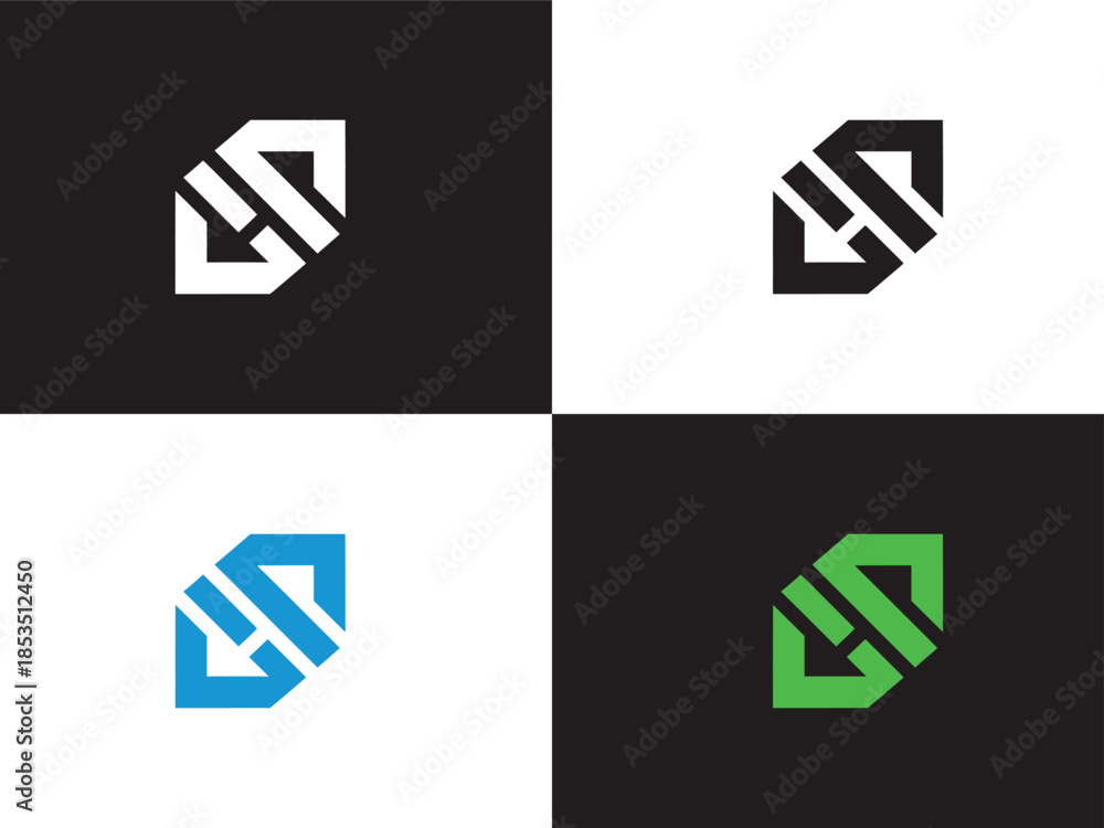 Fototapeta premium Geometric logo designs with color variations