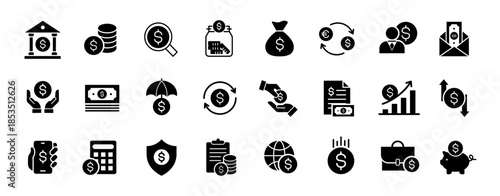 Dollar icon set. Money and payment symbol. Vector illustration.