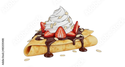 Chocolate and strawberry crepe 