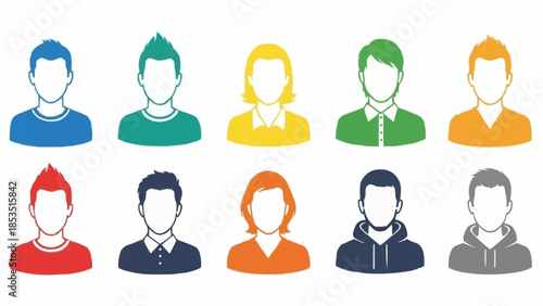 Collection of Diverse Anonymous User Profile Icons.