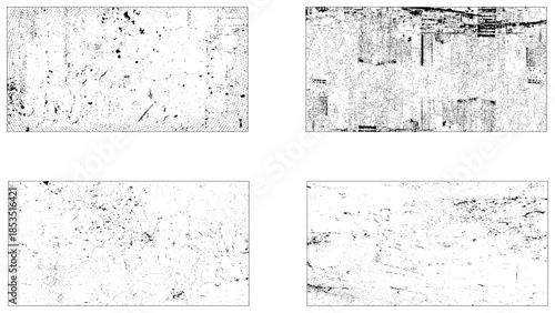 Set of Black and white grunge. Distress overlay texture. Surface dust and rough dirty wall background concept. 