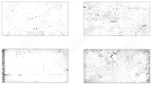 Set of Black and white grunge. Distress overlay texture. Surface dust and rough dirty wall background concept. 