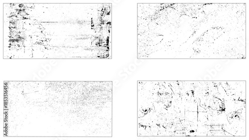 Grunge textures. Grunge background set. Abstract vector template. Set of Black and white grunge. Distress overlay texture.