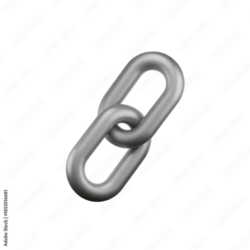 Obraz premium Metal Chain Link Closeup Isolated Object.