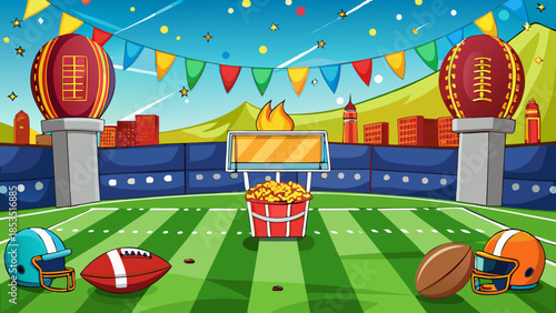 football field with soccer ball