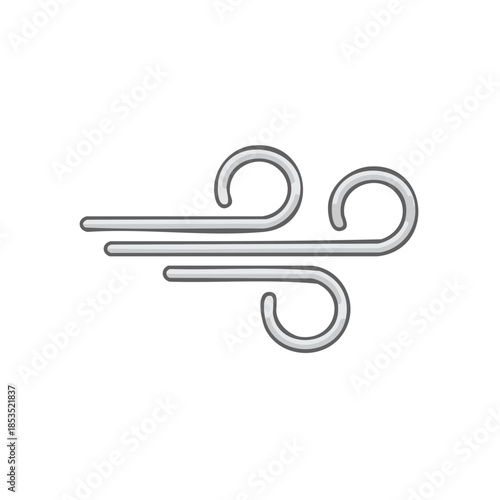 Weather Wind Icon Illustration Silver Color Vector Art