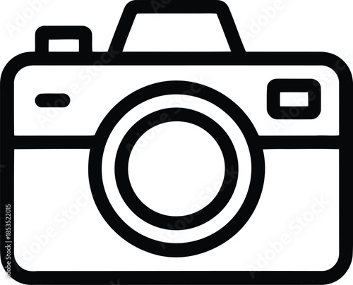 Camera Vector Graphic Icon Simple Black and White Illustration Photography Symbol