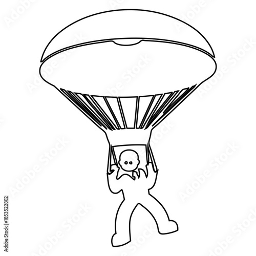 Parachutist Outline Icon