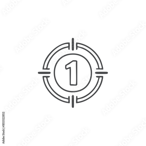 Number One Target: Accuracy, Precision, Achievement Icon, Symbol, Objective