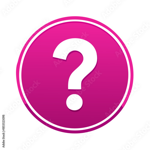 Hot Pink Circle with White Question Mark Sign Information Inquiry Guidance