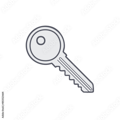 Stylized Key Illustration for Security or Access Concepts Modern Style Depiction