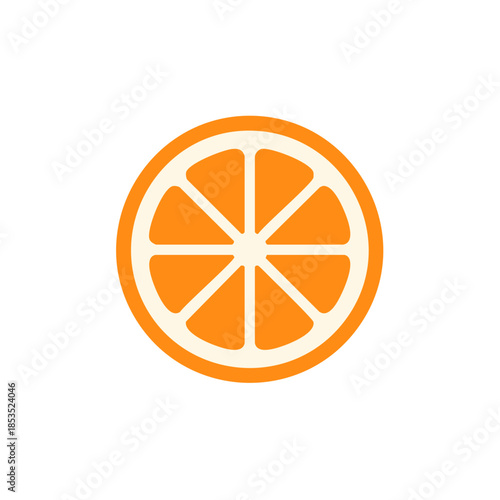Vibrant Orange Slice Graphic Round Citrus Fruit Dessert Ingredient Icon