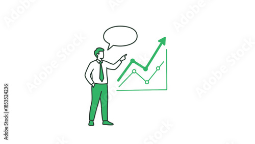 Businessman presenting rising sales graph
