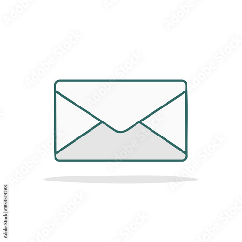 Simple Flat Style Icon Depicting a Sealed Envelope Illustration Isolated on White Communicating via Letters or Emails