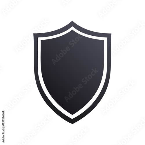 Simple Dark Shield with White Outline for Security and Protection Concepts Minimalist Design Symbol of Safety and Defense