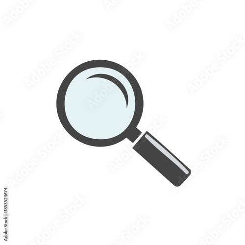Magnifying glass illustration for searching and discovery purposes in design and website interfaces