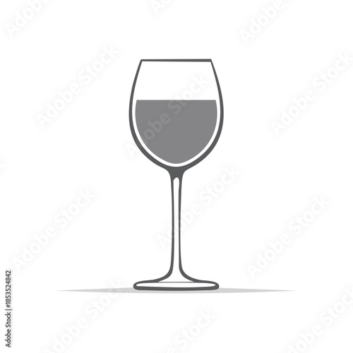 Elegant wine glass vector illustration. Wine in a glass. Drink. Alcohol drink. Bar menu