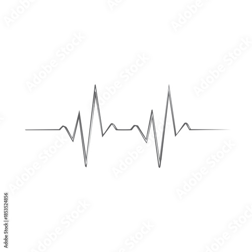 Simple heartbeat electrocardiogram design illustration showing cardiac activity on white background
