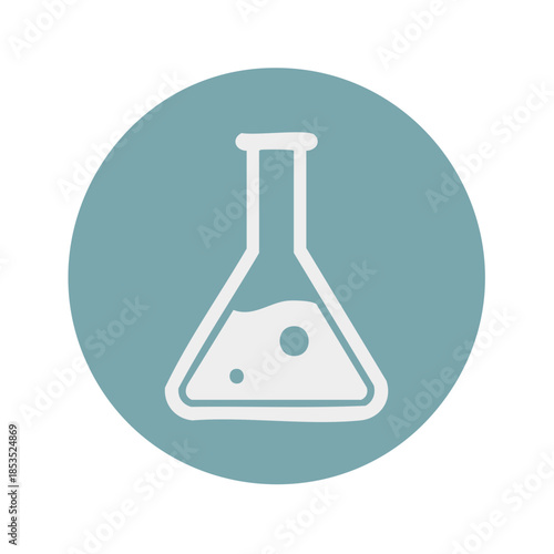 Flask Icon Laboratory Glassware Chemical Reaction Vector Illustration Symbol Design