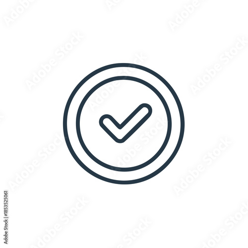 Checkmark Icon in Circle Outline Approval Confirmation Verification Success