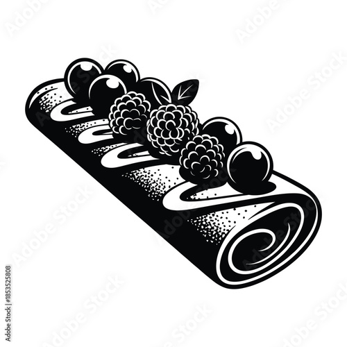 Crepe with toppings Vector, Silhouette, Illustration