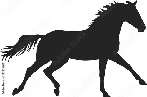 Running Horse Silhouette Vector Graphic Illustration Perfect for Equestrian Themes and Designs