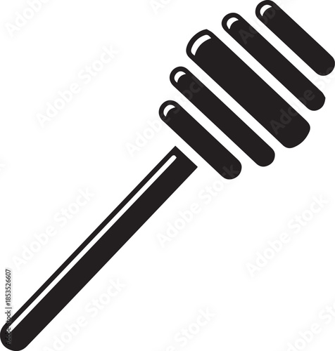 Honey dipper icon silhouette vector black on a white background