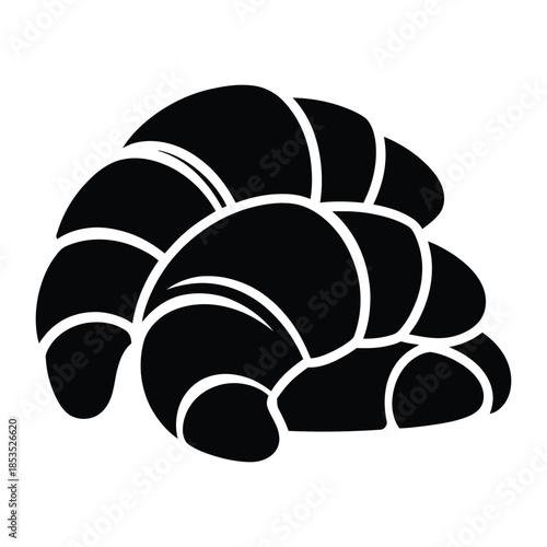 Stack of croissants Vector, Silhouette, Illustration