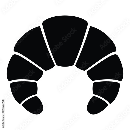 Classic crescent croissant Vector, Silhouette, Illustration