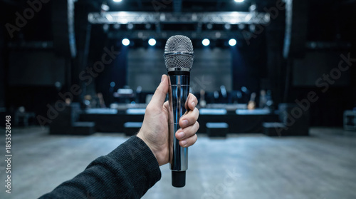 Super Bowl Halftime Show Microphone Ready for the Big Performance on Stage