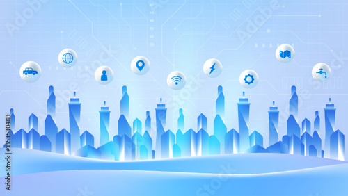 Smart City Ecosystem Technology Illustration