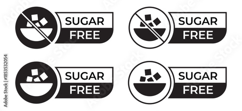 Free From Food Allergy Icons Set – Sugar Gluten Lactose Nut Free Symbols