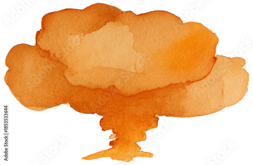 Orange Watercolor Explosion Cloud Abstract Illustration