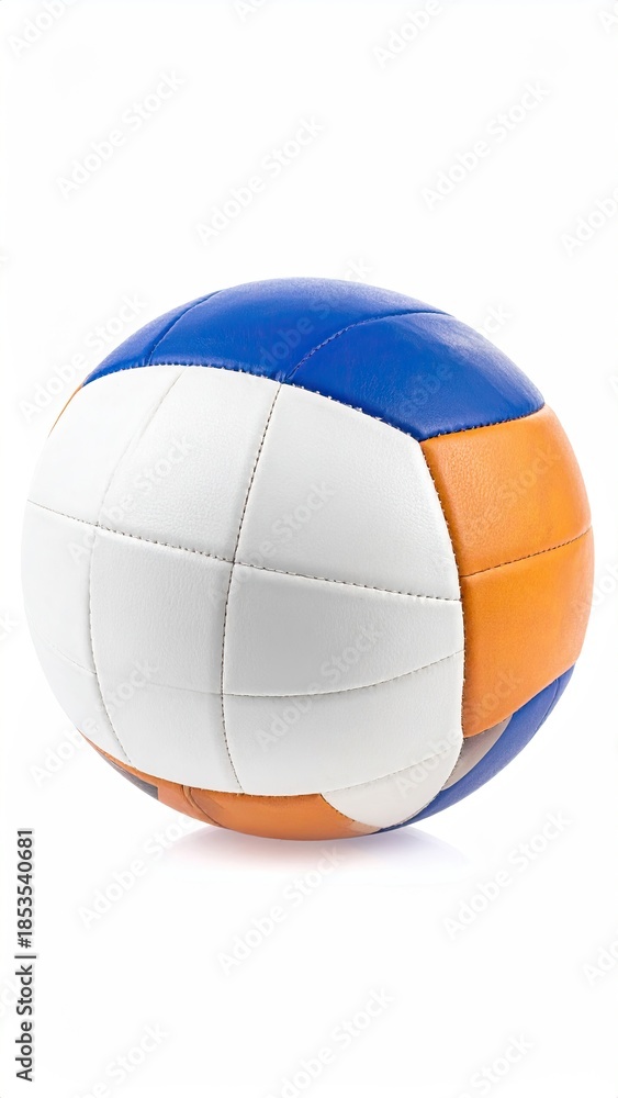 Fototapeta premium Spherical ball, paneled, various colors, solid white background
