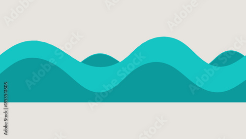 Abstract Teal Waves Background