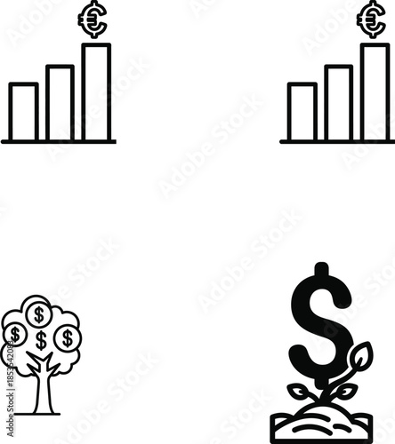 Financial growth and investment icons