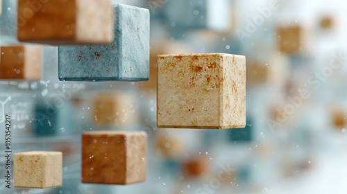 Collection of blocks various blocks arranged together showcasing their form composition and potential for creativity