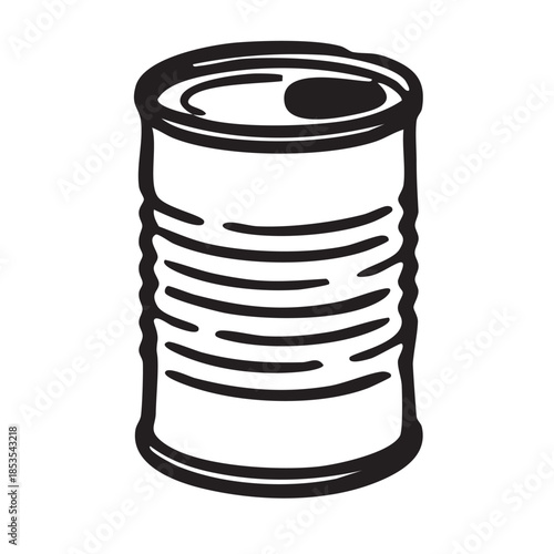 Hand drawn Metal tin can preserved food outline icon