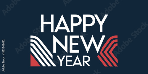 Happy New Year celebration with modern typography and design