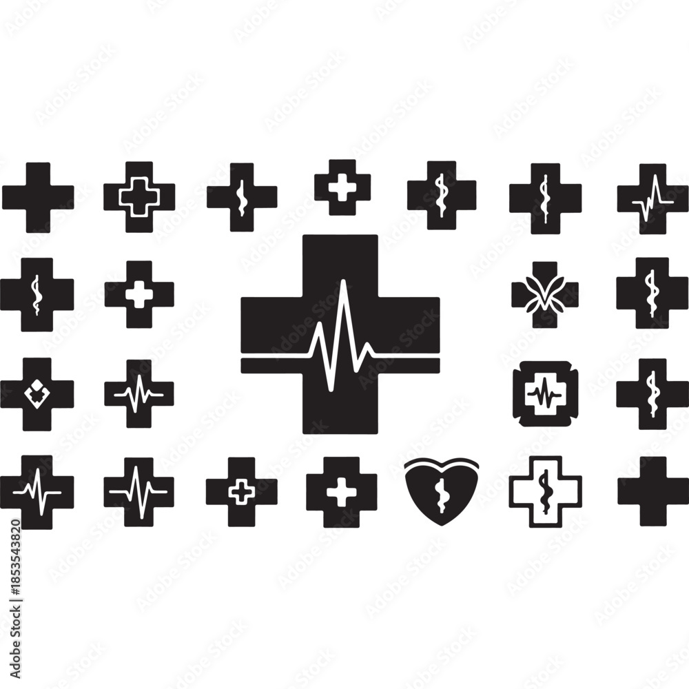Obraz premium Digital healthcare and telemedicine web line icons. editable stroke. vector illustration.