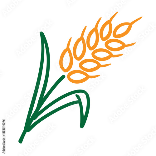 Hand drawn Wheat crop agriculture growth harvest icon