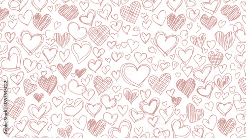 Romantic Hand-Drawn Heart Pattern for Valentine's Day
