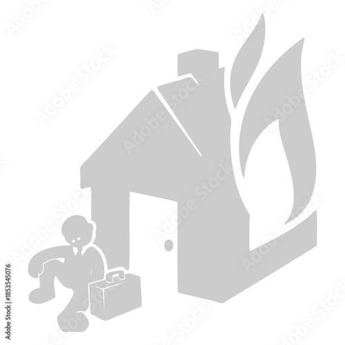 Eviction from burning home