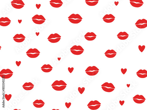 Chic Red Lip Print Pattern for Romantic Designs